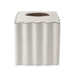 Le Marais Tissue Holder in White with Black Trim