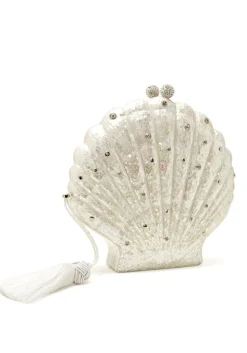Le Sirenuse White Shell Clutch