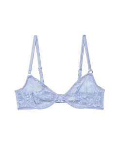 Le Stretch Lace Demi Bra in Denim Blue