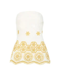 Leah Top in Ivory & Marigold