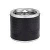 Leather Ice Bucket with Tongs in Crocodile Embossed Leather
