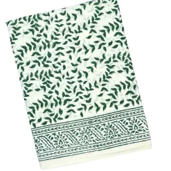 Leaves Tablecloth in Dark Green