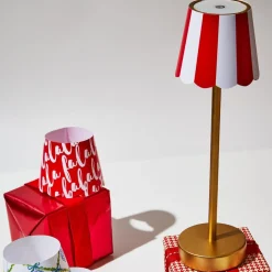 LED Cordless Table Lamp with Scalloped Edge Shade in Gift Box
