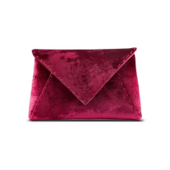 Lee Pouchet Small in Deep Garnet Crushed Velvet