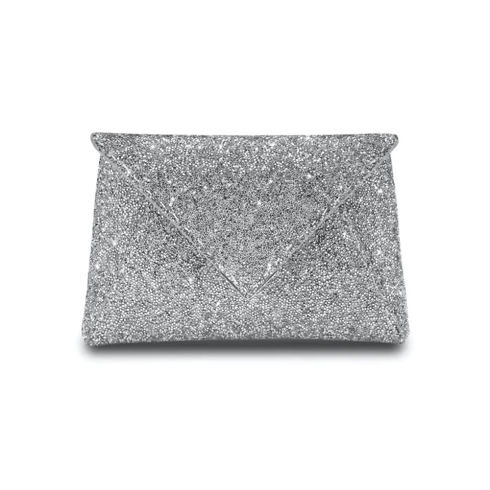 Lee Pouchet Small in Mirrored Silver Rock Swarovski Crystal