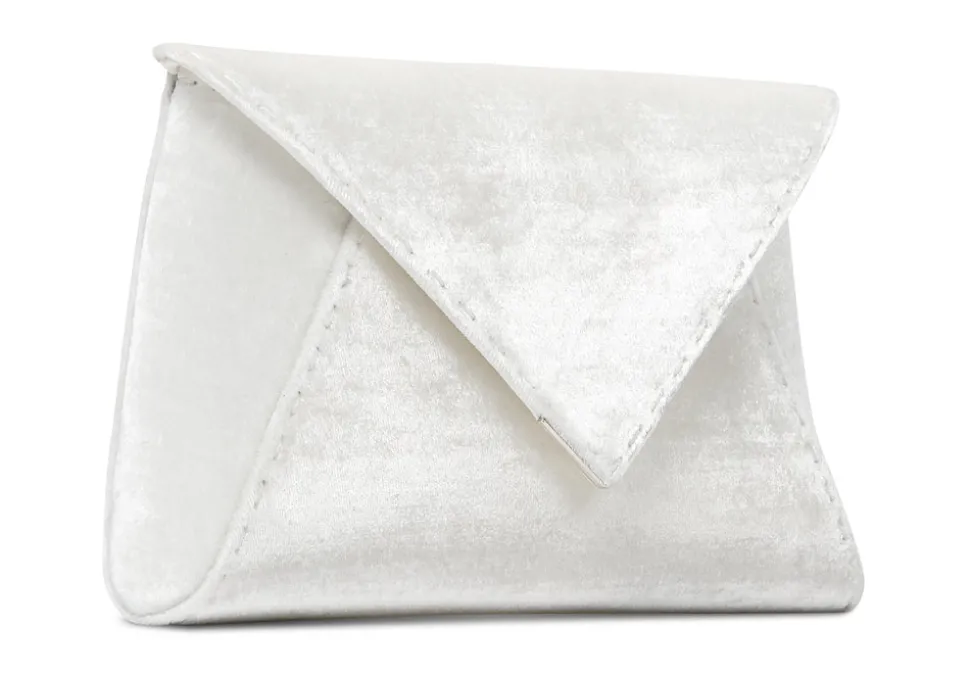 Lee Pouchet Small in Pegasus White Crushed Velvet