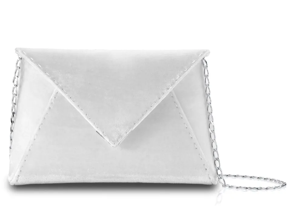 Lee Pouchet Small in Pegasus White Crushed Velvet