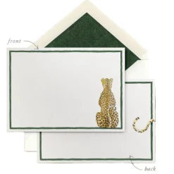 Leopard Stationery Cards, Personalized Set of 50