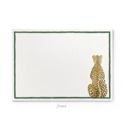 Leopard Stationery Cards, Personalized Set of 50