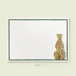 Leopard Stationery Cards, Personalized Set of 50