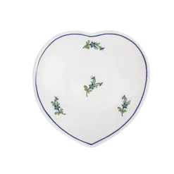 Les Bleuets Heart Petite Plate, Bleu Égyptien et Vert