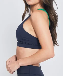 L'Etoile Sport Sports Bra in Navy & Green