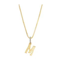 Letter Charm Diamond Necklace