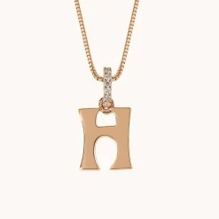 Letter Charm Diamond Necklace