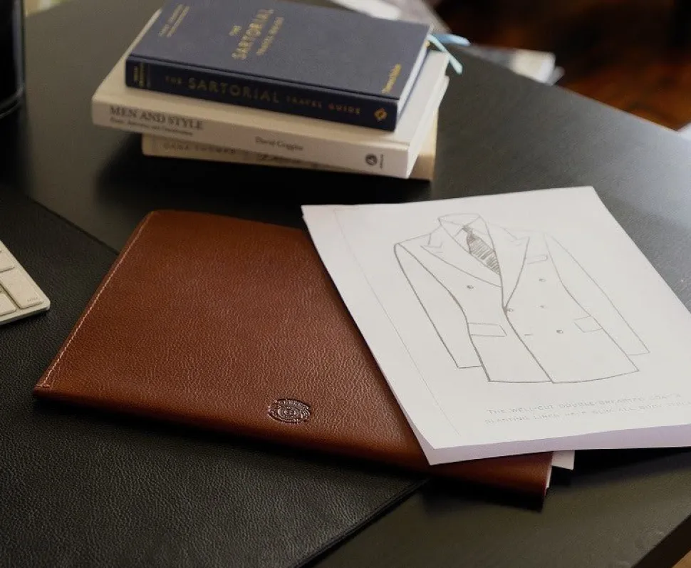 Letter Folder in Vintage Chestnut Leather