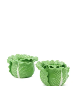 Lettuce Ware Candle Holder in Green, Set of 2