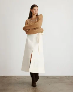 Lexia Embellished Sweater in Camel