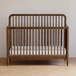 Liberty 4-in-1 Convertible Spindle Crib in Natural Walnut