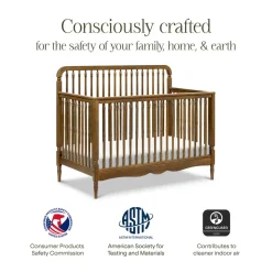 Liberty 4-in-1 Convertible Spindle Crib in Natural Walnut