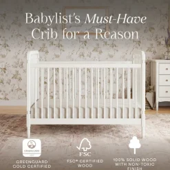 Liberty 3-in-1 Convertible Spindle Crib with Toddler Bed Conversion Kit in Warm White