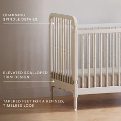 Liberty 3-in-1 Convertible Spindle Crib with Toddler Bed Conversion Kit in Warm White