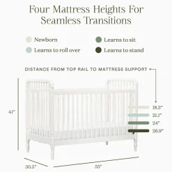 Liberty 3-in-1 Convertible Spindle Crib with Toddler Bed Conversion Kit in Warm White