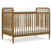 Liberty 3-in-1 Convertible Spindle Crib with Toddler Bed Conversion Kit in Natural Walnut