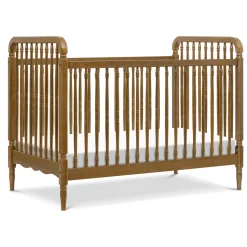 Liberty 3-in-1 Convertible Spindle Crib with Toddler Bed Conversion Kit in Natural Walnut