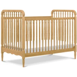 Liberty 3-in-1 Convertible Spindle Crib with Toddler Bed Conversion Kit in Honey