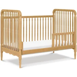 Liberty 3-in-1 Convertible Spindle Crib with Toddler Bed Conversion Kit in Honey