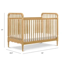 Liberty 3-in-1 Convertible Spindle Crib with Toddler Bed Conversion Kit in Honey