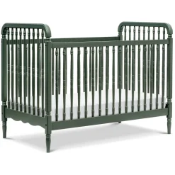 Liberty 3-in-1 Convertible Spindle Crib with Toddler Bed Conversion Kit in Forest Green