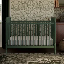 Liberty 3-in-1 Convertible Spindle Crib with Toddler Bed Conversion Kit in Forest Green