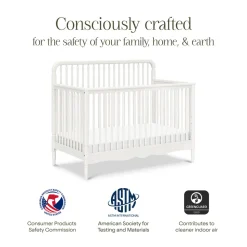 Liberty 4-in-1 Convertible Spindle Crib in Warm White