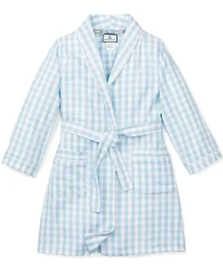 Light Blue Gingham Robe