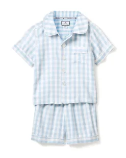 Light Blue Gingham Short Set