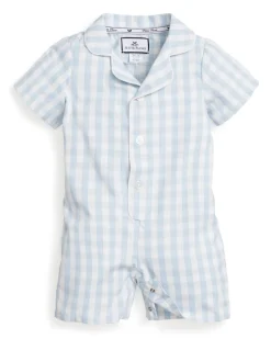 Light Blue Gingham Summer Romper