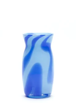 Light Blue Sky Blue Swirls Vase