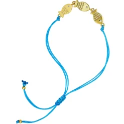 Light Blue Triple Fish Cord Bracelet