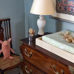 Light Teal Vines Suzani Changing Pad Cover