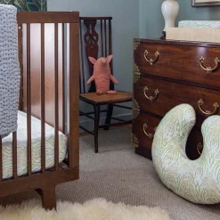 Light Teal Vines Suzani Nursing Pillow Cover