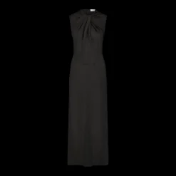 Lightweight Wool Twist Panelled Dress in Black