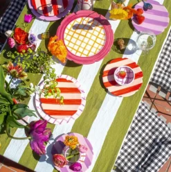 Lila Dessert Plate in Lila Light & Dark Lilac Stripe