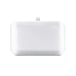 Lily Clutch in Pegasus White IDRO Treated Satin