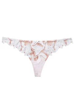 Lily Embroidery Hipster Thong in Ivory