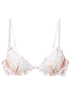 Lily Embroidery Plunge Demi Bra in Ivory