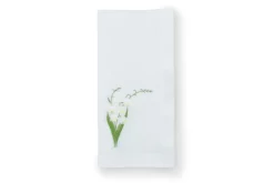 Lily of the Valley Collection, White Linen Napkin, Set of 4