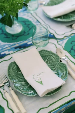 Lily of the Valley Collection, White Linen Napkin, Set of 4