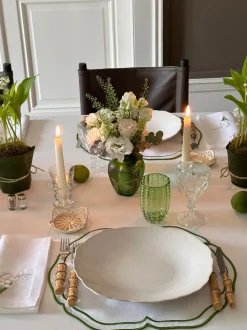 Lily of the Valley Collection, White Linen Napkin, Set of 4