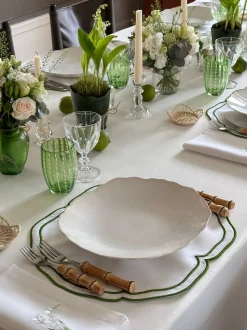 Lily of the Valley Collection, White Linen Napkin, Set of 4